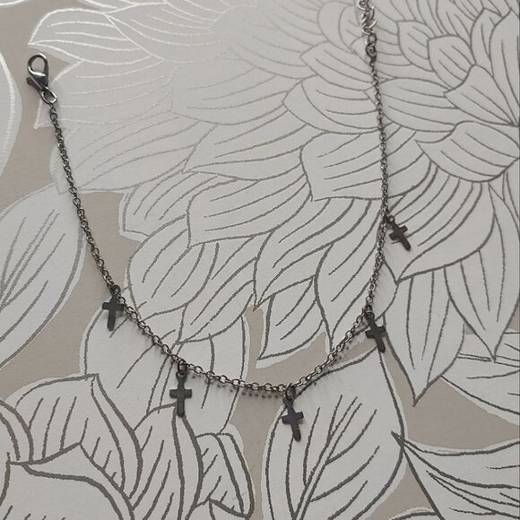 Dolls Kill Dainty cross charm anklet - Picture 1 of 3